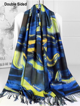 The Starry Night Double-sided Oil Painting Scarf